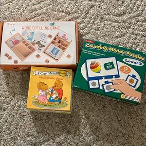 Educational Lot I Can Read Phonics Book Set of 11, Money Puzzles, Spelling Game